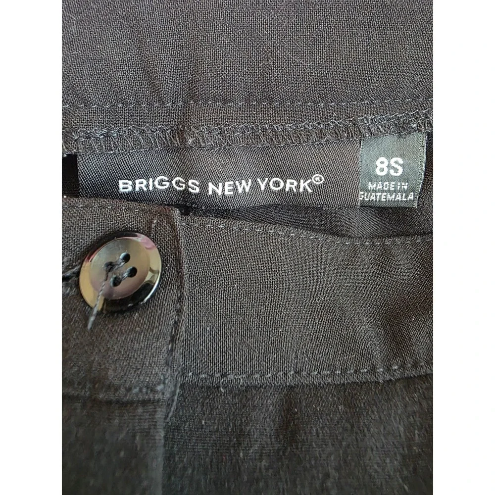 Briggs New York Womens Black Straight Leg High Rise Dress Pants‎ Size 8S Petite
